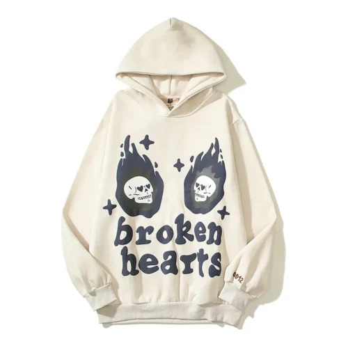 Broken Planet Broken Heart Hoodie- White