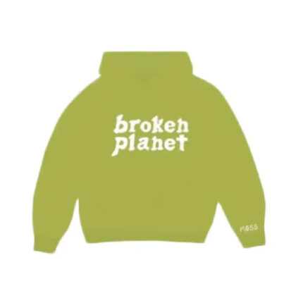 Broken Planet Market Logo Hoodie Lime